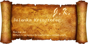 Jelenka Krisztofer névjegykártya